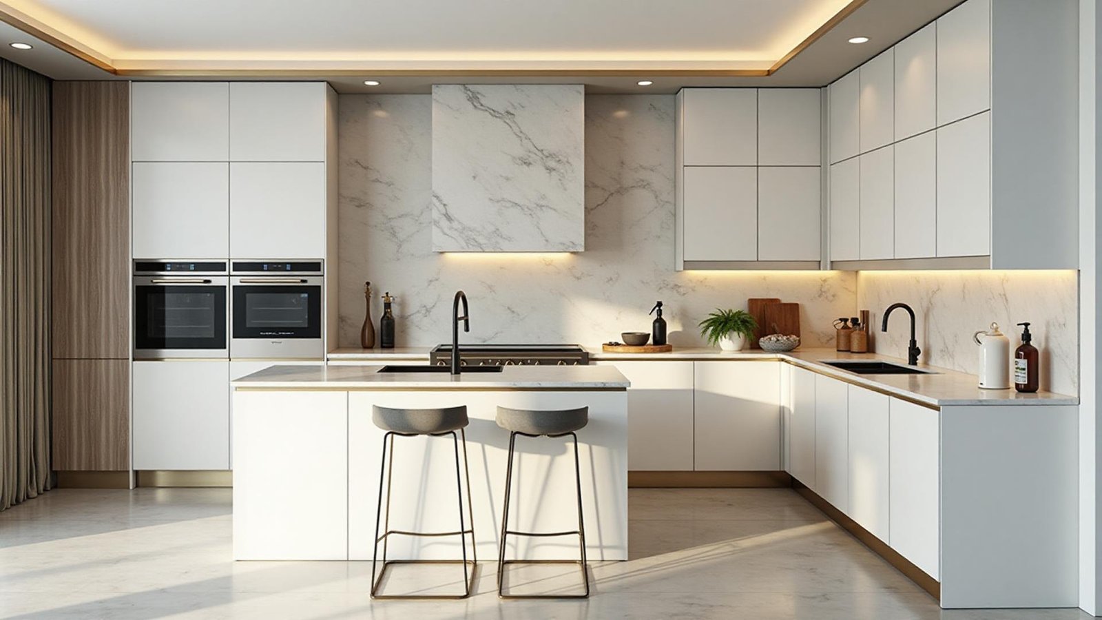 مطبخ ألمنيوم أبيض